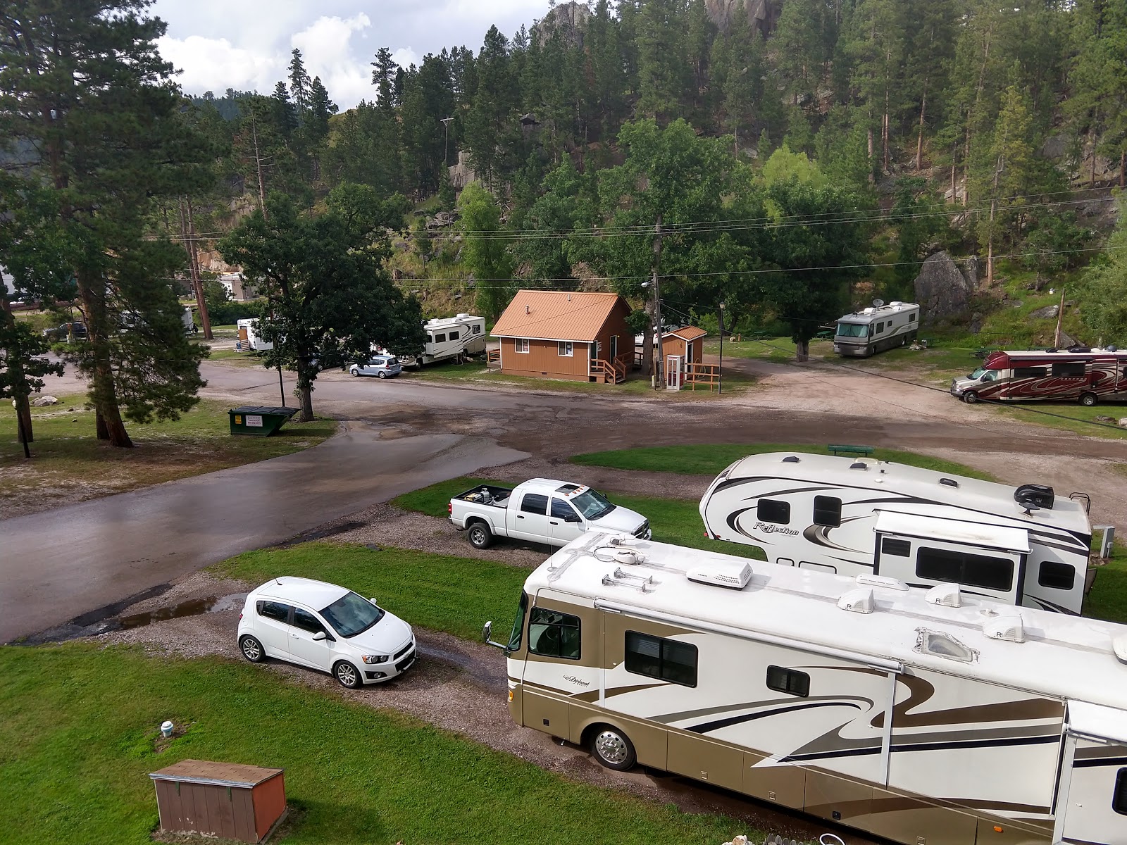 Rushmore View RV Park with mountain scenery
