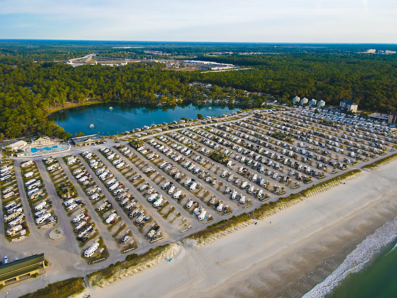 Myrtle Beach Travel Park pool and recreation area