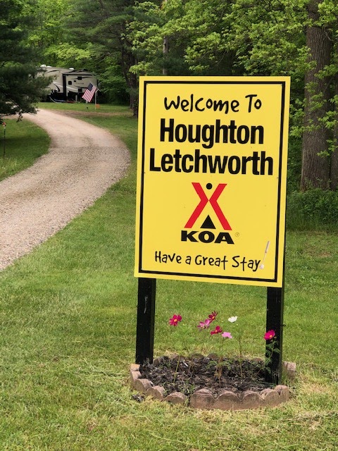 Houghton Letchworth KOA Holiday main entrance and facilities