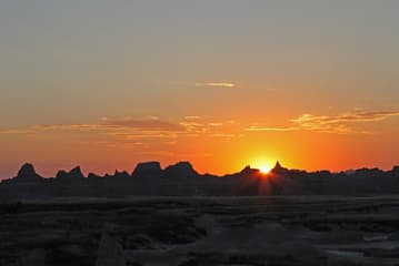Dispersed camping area near Badlands with scenic views