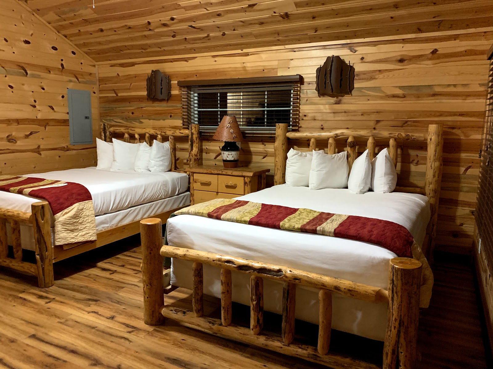 Cedar Pass Campground with RV sites and Badlands formations in background