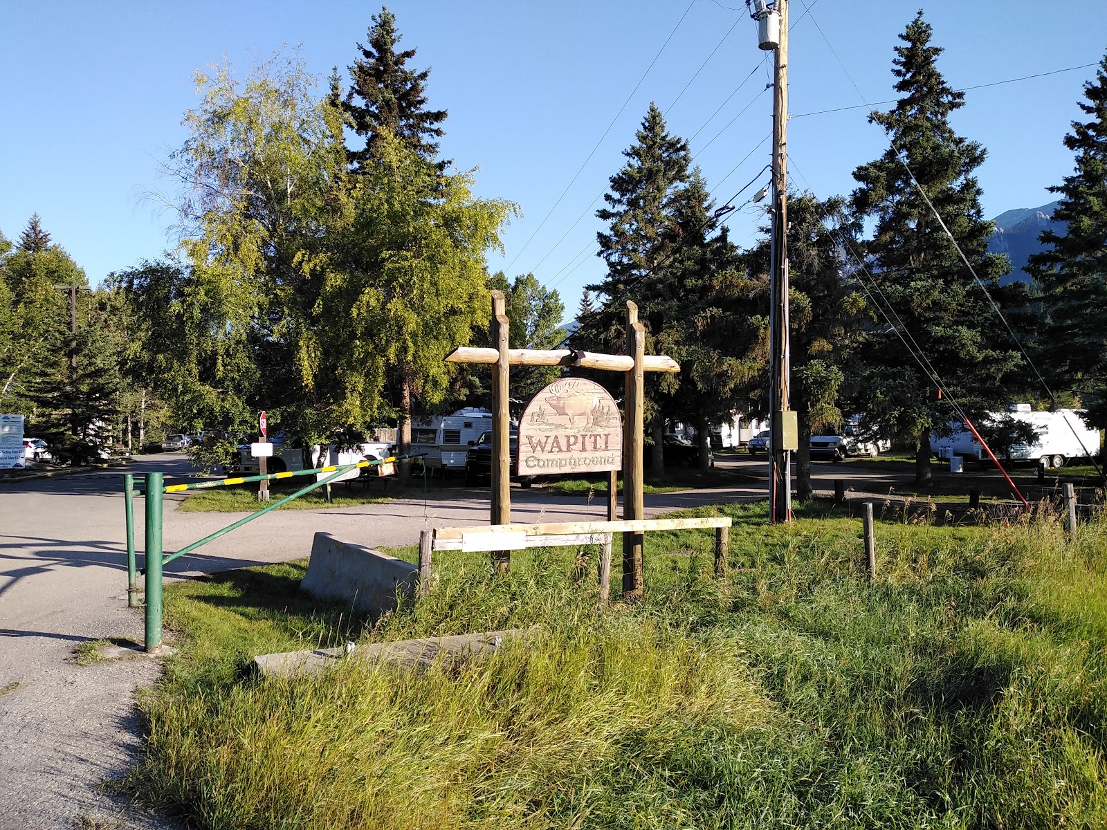 Wapiti Campground sites near Canmore trails