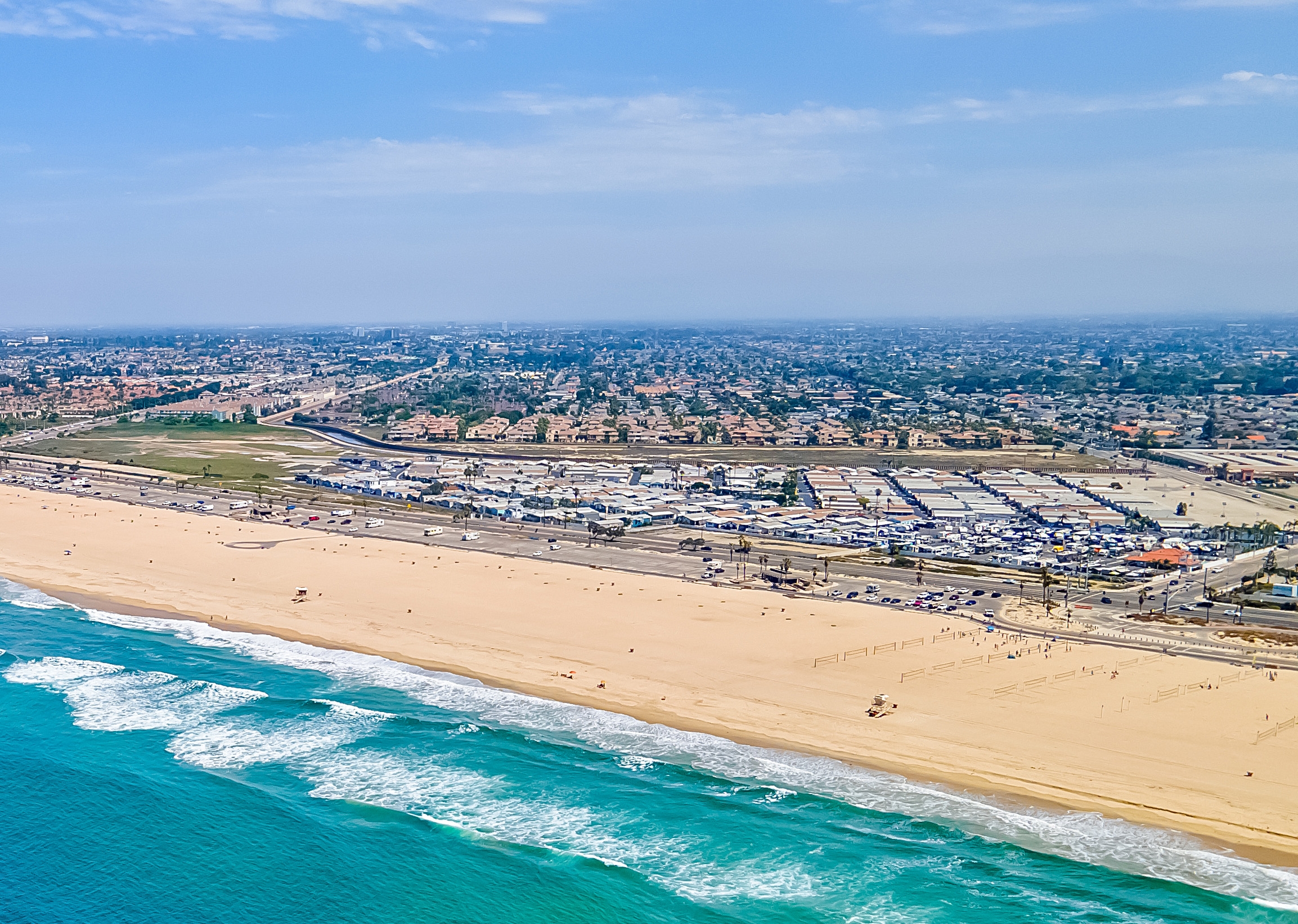 Waterfront RV Park in Huntington Beach with beach access