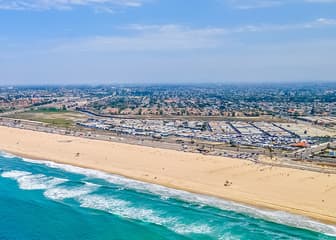 Waterfront RV Park in Huntington Beach with beach access