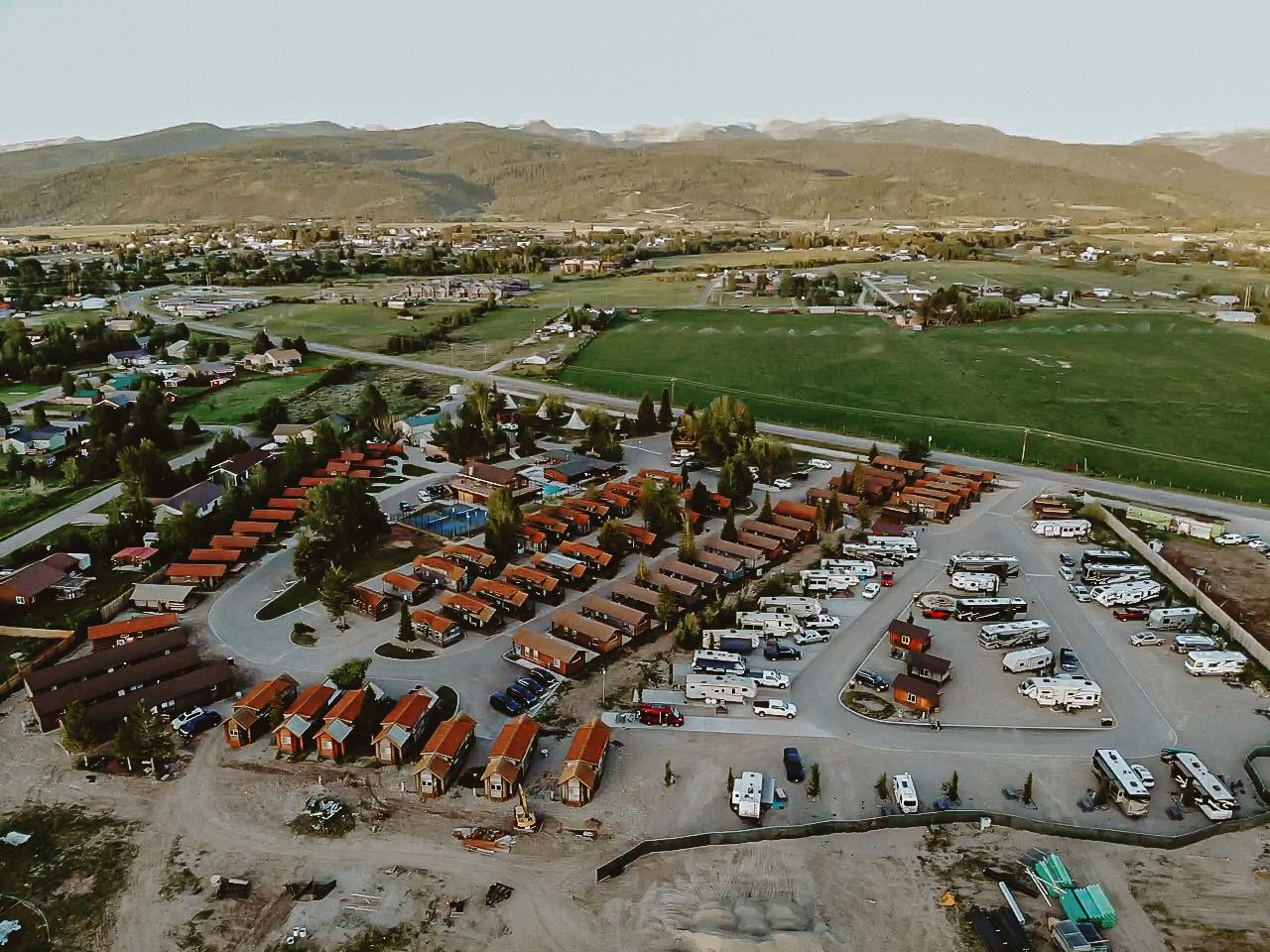 Teton Valley Campground with mountain backdrop