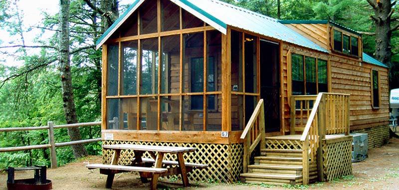 Schroon River Escape RV Resort with full hookup sites along river