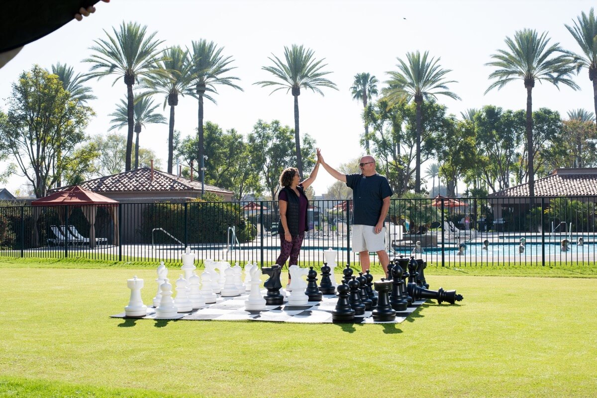 Golden Village Palms RV Resort with large grounds and amenities