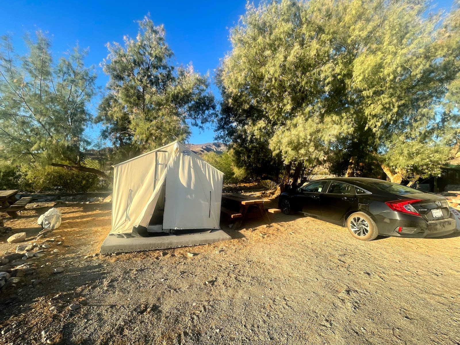 Panamint Springs RV site with vista