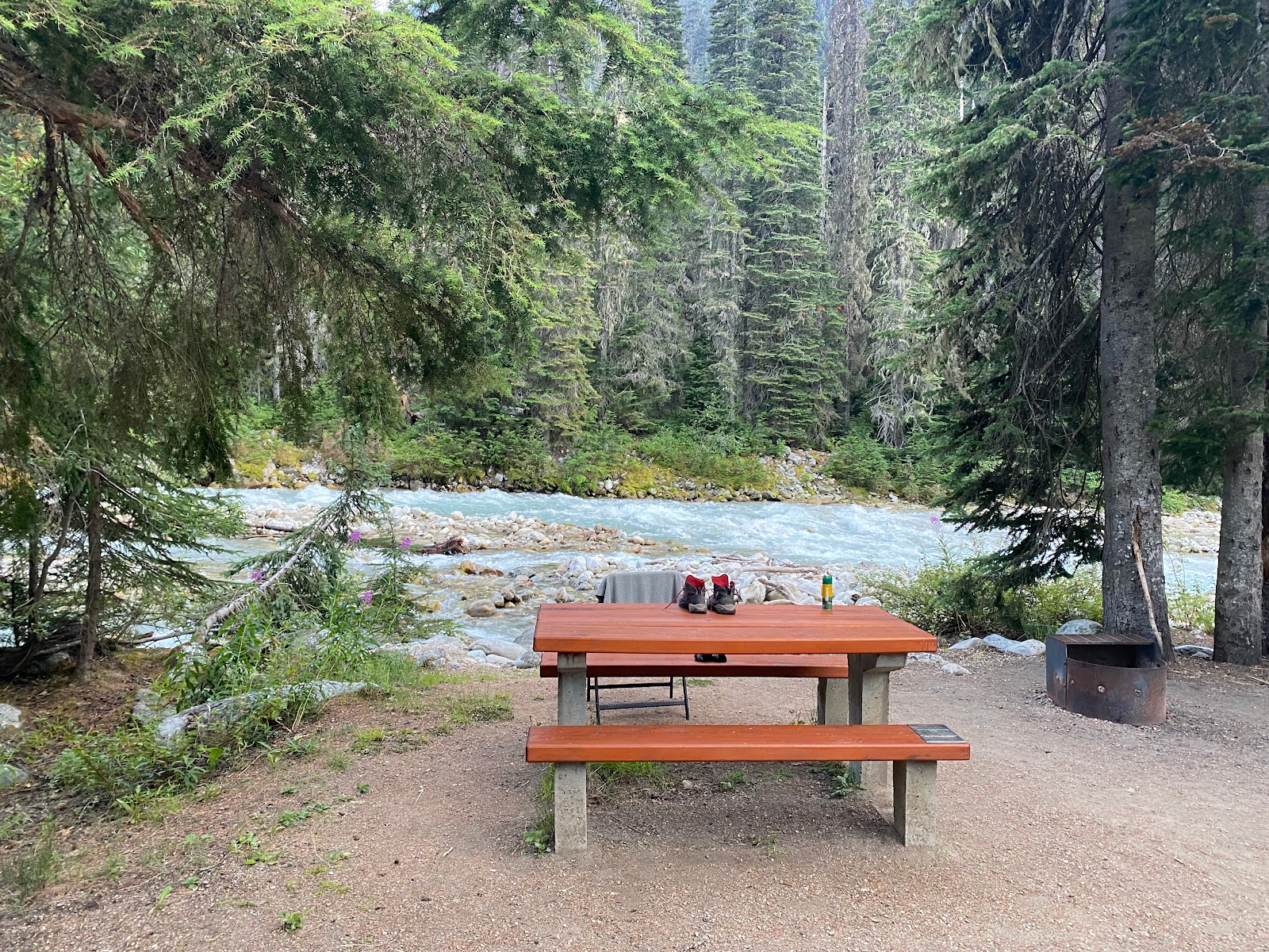 Camping Illecillewaet au pied des sommets glacés