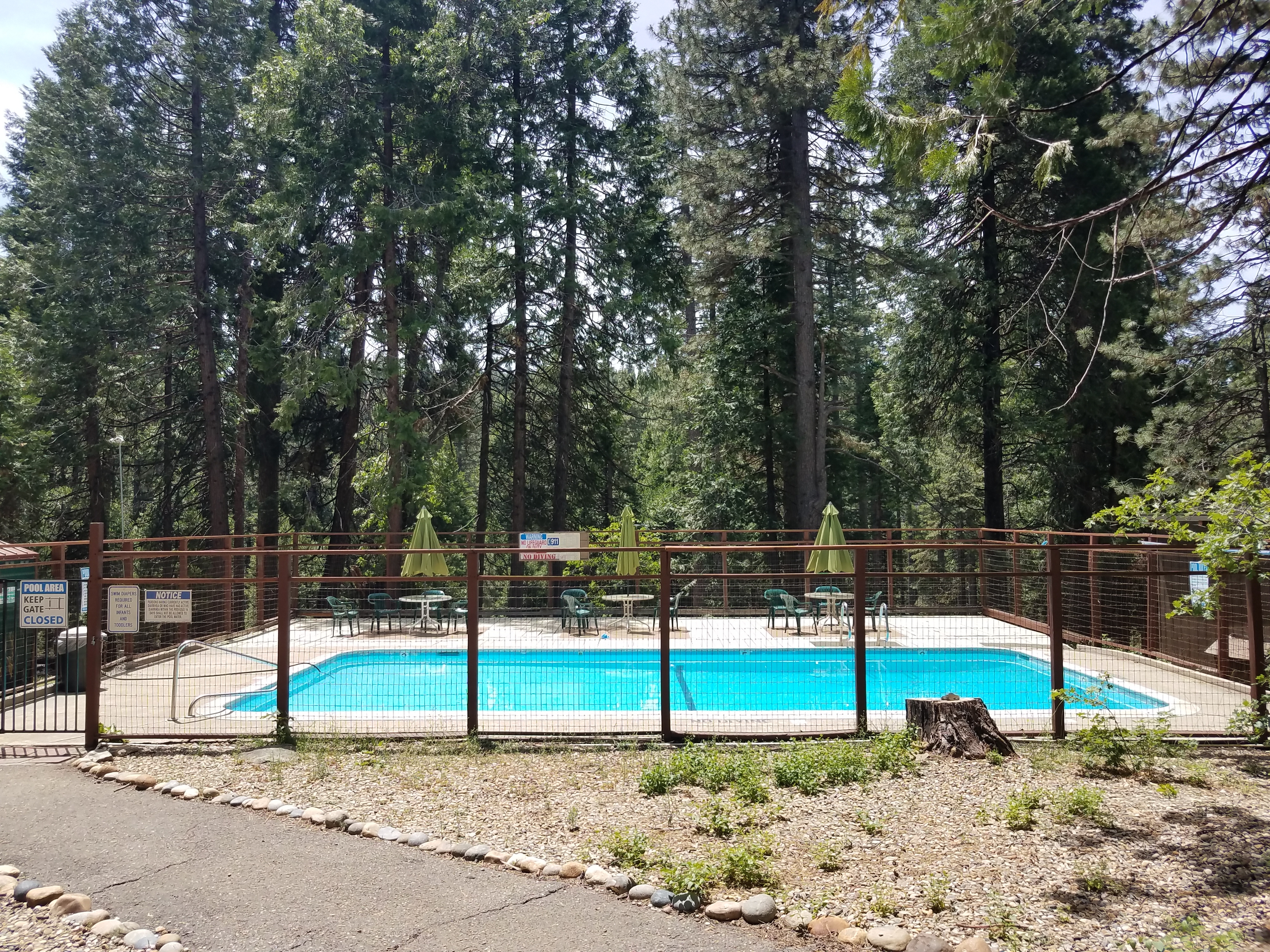 Golden Pines RV Resort with scenic mountain backdrop and RV sites